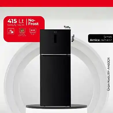 Arnica 415 Lt No-Frost Led Ekran Buzdolabı Dark Inox