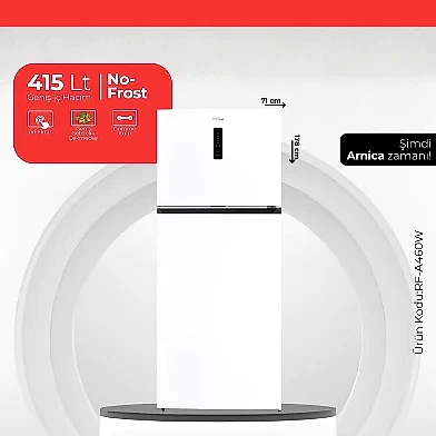 Arnica 415 Lt No-Frost Led Ekran Buzdolabı Beyaz