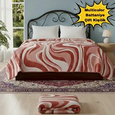 Mink Multicolor 220x240 cm Çift Kişilik Battaniye Pembe
