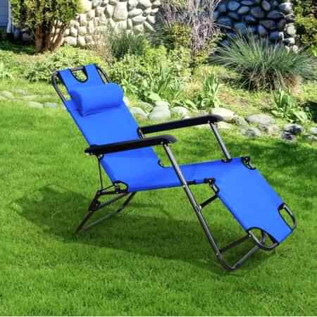 Katlanır Şezlong Sandalye 153x60x75 cm Mavi