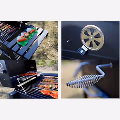 Ayarlanabilir Raflı Kömürlü Termometreli Barbekü Bahçe Izgarası Mangal