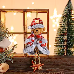 Yeni Yıl Ağaç ve Çeşitli Süsleme için Ayağı Zilli Asılabilir Kardan Adam 23x11cm