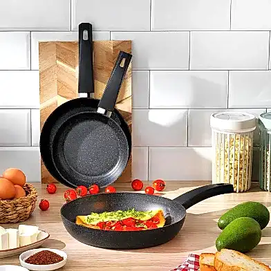 Schafer Black Stone 3 lü 18Cm+22Cm+26Cm Tava Seti Siyah