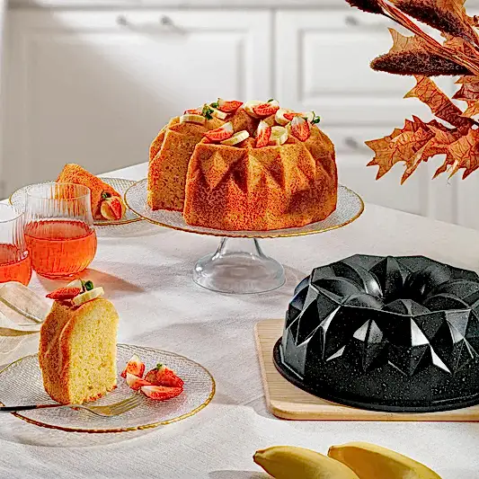 Schafer Black Stone Pırıltı Döküm Kek Kalıbı Siyah