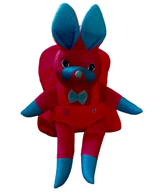 Sevimli Tavşan Figürlü Peluş Çocuk Sırt Çantası Mavi Pembe