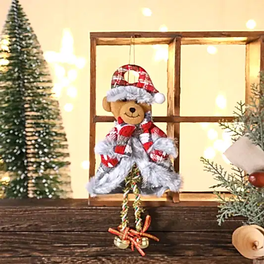 Yeni Yıl Ağaç ve Çeşitli Süsleme için Ayağı Zilli Asılabilir Kardan Adam  23x11cm