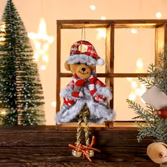 Yeni Yıl Ağaç ve Çeşitli Süsleme için Ayağı Zilli Asılabilir Kardan Adam 23x11cm