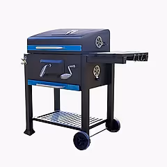 Ayarlanabilir Raflı Kömürlü Termometreli Barbekü Bahçe Izgarası Mangal