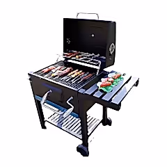 Ayarlanabilir Raflı Kömürlü Termometreli Barbekü Bahçe Izgarası Mangal