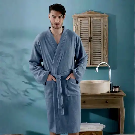 Orkide Ring Bornoz L-XL Mavi