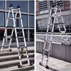 Alüminyum 5+5 Basamaklı 3.2 Metre Teleskopik A Tipi Uzayan Merdiven