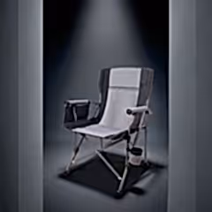 Katlanır Taşıma Çantalı 600D Kumaş Kamp Sandalyesi Gri Siyah