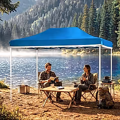 3x3 Metre Gazebo Kolay Kurulumlu 45 mm Profilli 1200 D Kumaş Bahçe Kamp Gölgeliği Tente Mavi