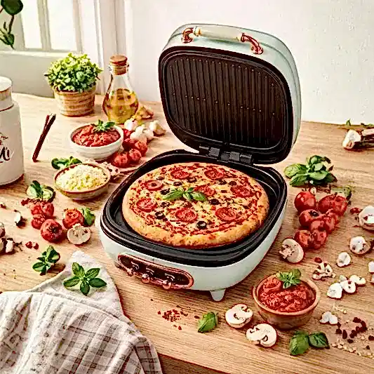 Hausberg Elektrikli Çift Isıtma Pizza ve Izgara Makinesi
