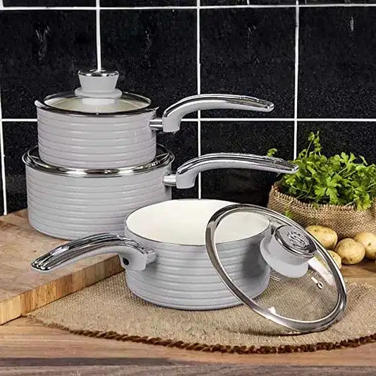 Swan Retro 3 Parça Tencere Seti Gri