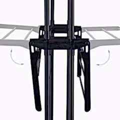 175x72 Cm Tekerlekli Katlanabilir 3 Katlı Çamaşır Kurutma Askısı Siyah