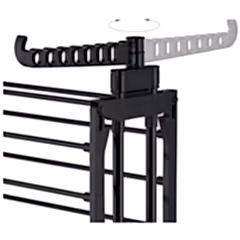 175x72 Cm Tekerlekli Katlanabilir 3 Katlı Çamaşır Kurutma Askısı Siyah