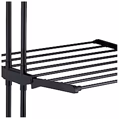 175x72 Cm Tekerlekli Katlanabilir 3 Katlı Çamaşır Kurutma Askısı Siyah