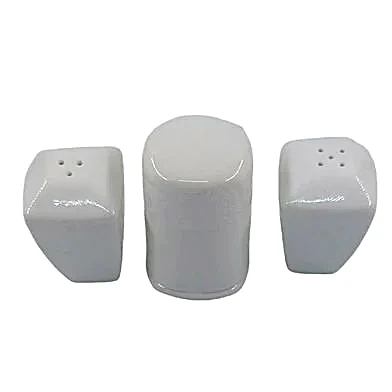 Schafer 3 Parça Tuzluk Biberlik Kürdanlık Seti Beyaz