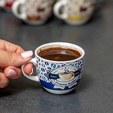 6 Adet Renkli Kahve Fincan Takımı 90 cc