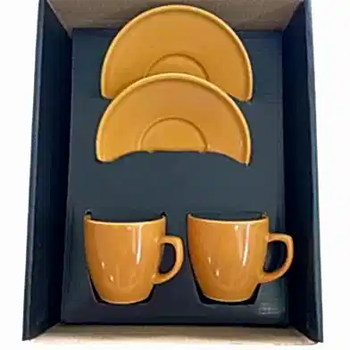 Porzellan 4 Parça Kahve Fincan Seti Hardal