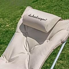 Katlanabilir 600D Oxford Kumaş Ayak Uzatma Bölmeli Kamp Bahçe Sandalyesi Krem