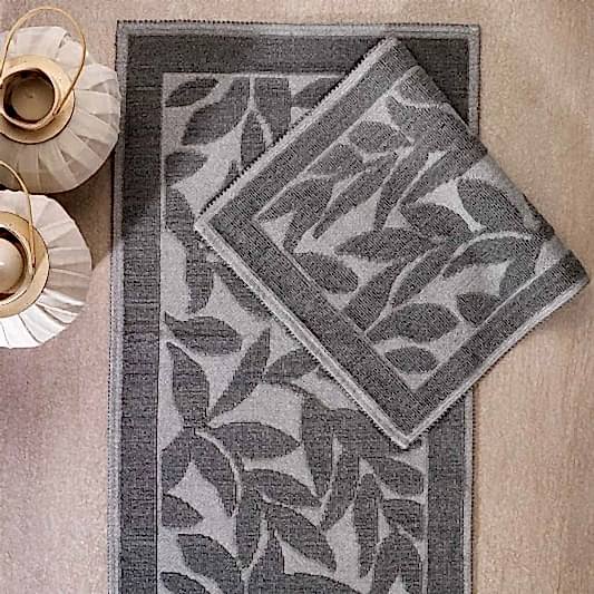 Schafer Home Leaf 2 li Banyo Paspası Gri