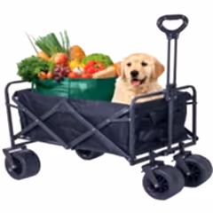 Katlanabilir 100 Kg Taşıma Kapasiteli Çok Amaçlı Araba Vagon Siyah