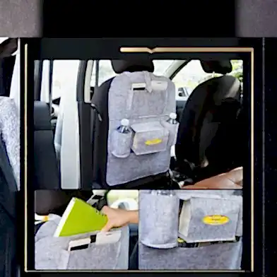 Araba Içi Koltuk Arkası Organizer Düzenleyici Koruyucu Kılıf Gri