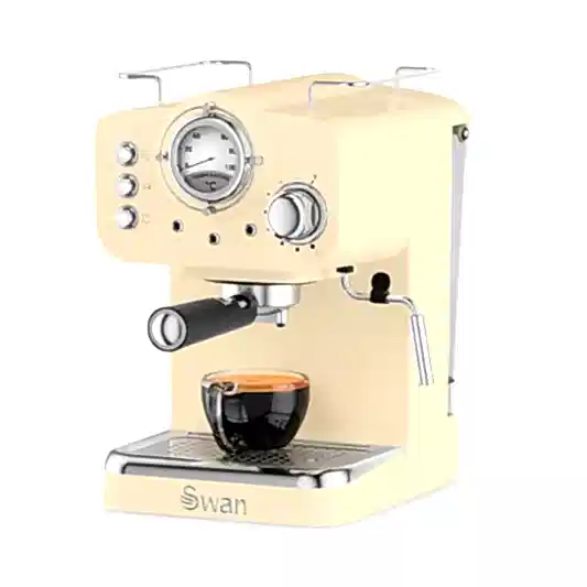 Swan Retro Pompalı Espresso Kahve Makinası Krem