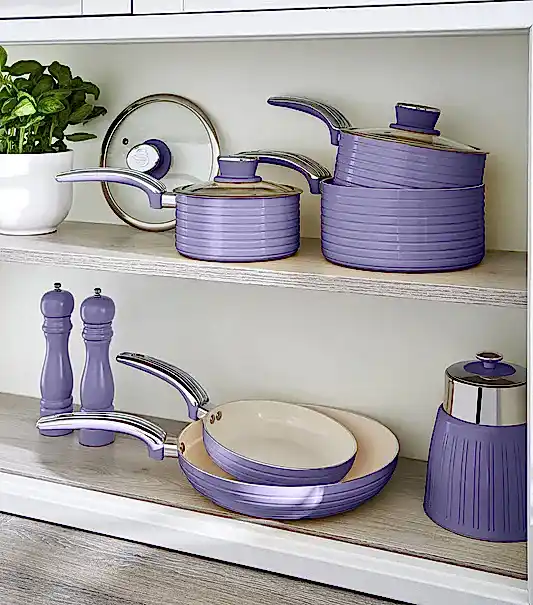 Swan Retro 5 Parça Tencere Tava Seti Menekşe