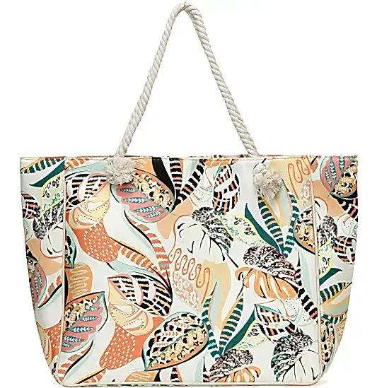 Tropikal 50x38cm İp Askılı Plaj Çantası