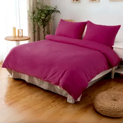 Mikro Saten Lastikli Çift Kişilik Nevresim Takımı Pembe