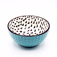 İçi Siyah Puantiyeli Çorba Çerez Kasesi Yeşil 15 cm