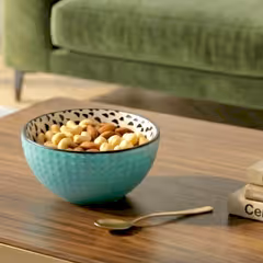 İçi Siyah Puantiyeli Çorba Çerez Kasesi Yeşil 15 cm