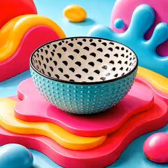 İçi Siyah Puantiyeli Çorba Çerez Kasesi Yeşil 15 cm