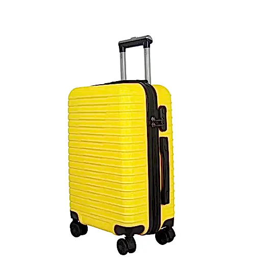Sert Gövdeli Ultra Hafif ABS Malzeme Şifreli Tekerlekli Bavul Valiz Sarı